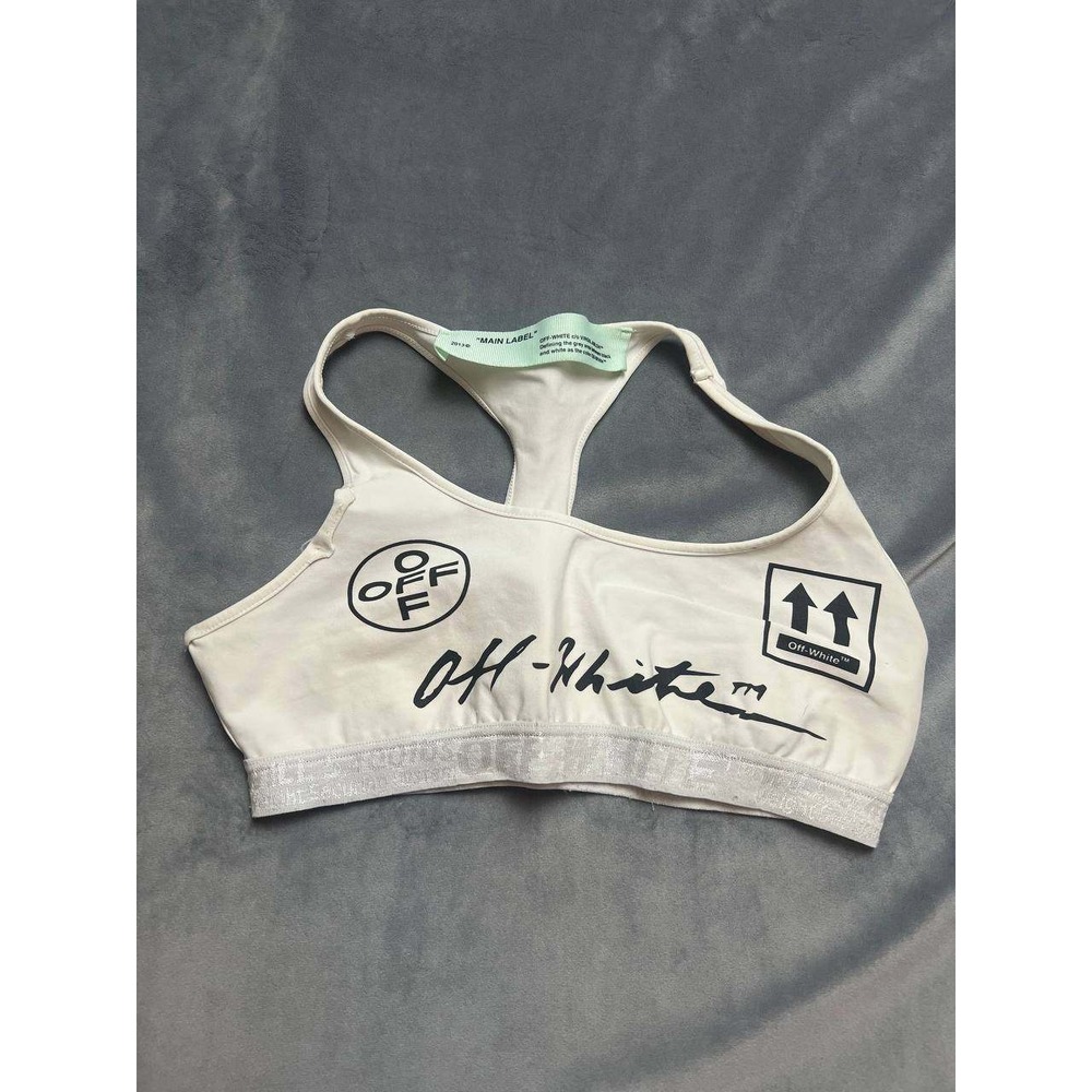 Off-White c/o VIRGIL ABLOH "Main Label" White Sports Bra Size 40